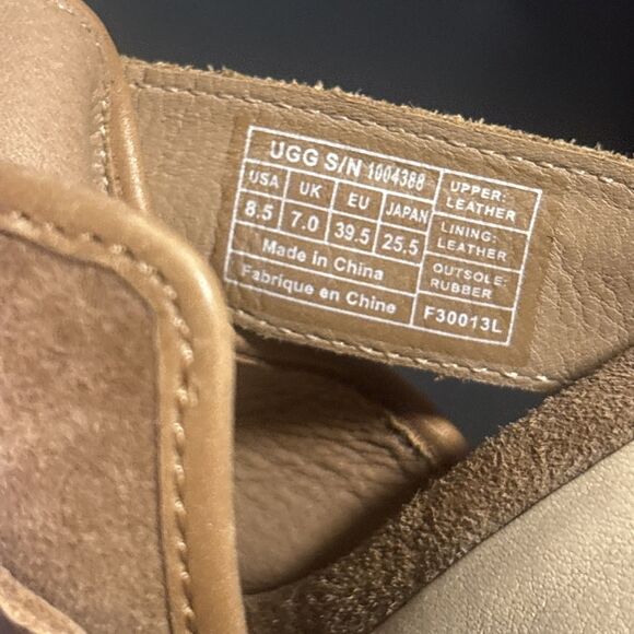 UGG Open Toe Mule Heel With Buckle - Women’s Size 8.5 - Brown Leather - Picture 6 of 6